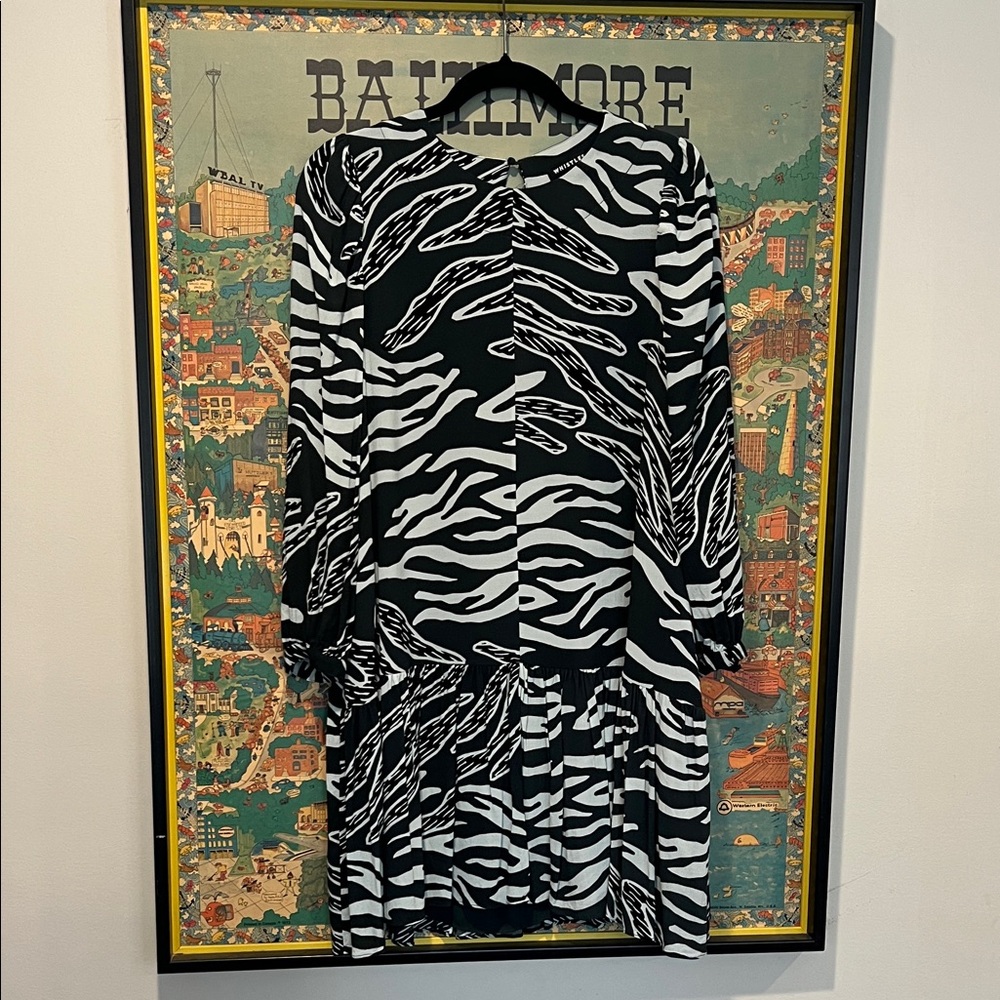 Whistles Black and White Zebra-Pattern Dress